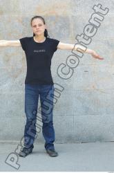 Whole Body Woman T poses Casual Slim Street photo references